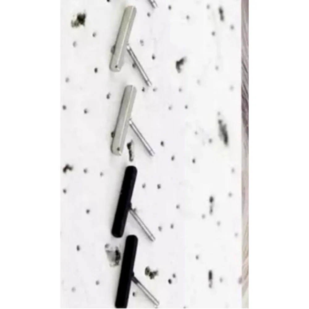 NEW Unisex Black Bar Staple‎ Stud Earrings, 1.2cm
